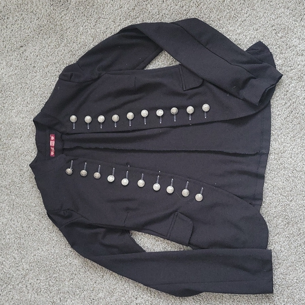 Black blazer with silver buttons
